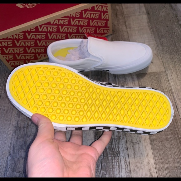 Vans slip on pro checkerboard white yellow shoes - Picture 4 of 6